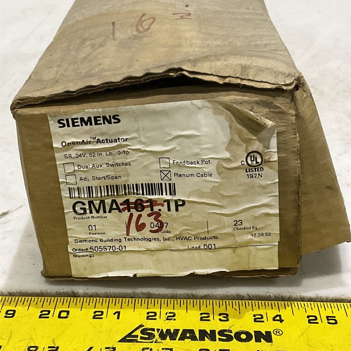 SIEMENS GMA163.1U OPEN AIR ACTUATOR 24V 50/60HZ 373