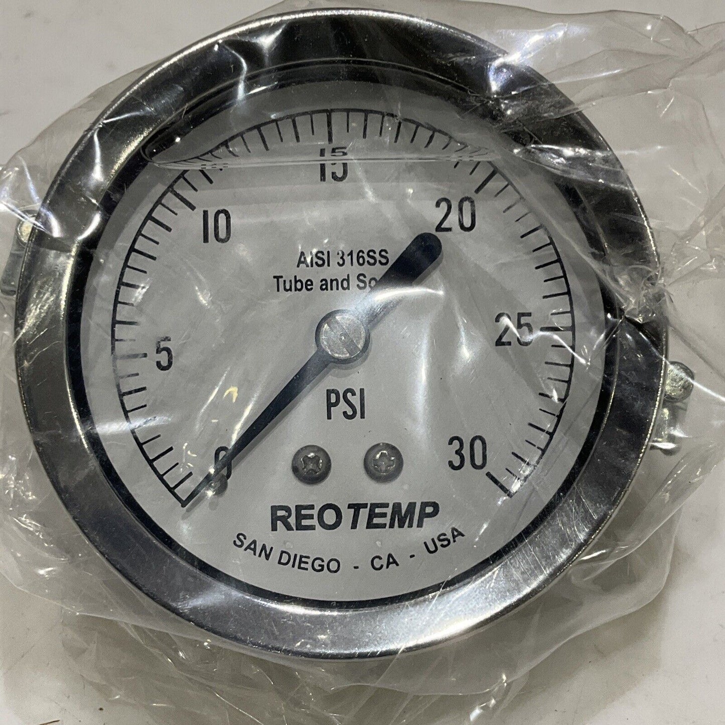 REOTEMP PR25S1D4P16-S-P FILLED PRESSURE GAUGE 2-1/2” 0-30 PSI LOT OF 3 373