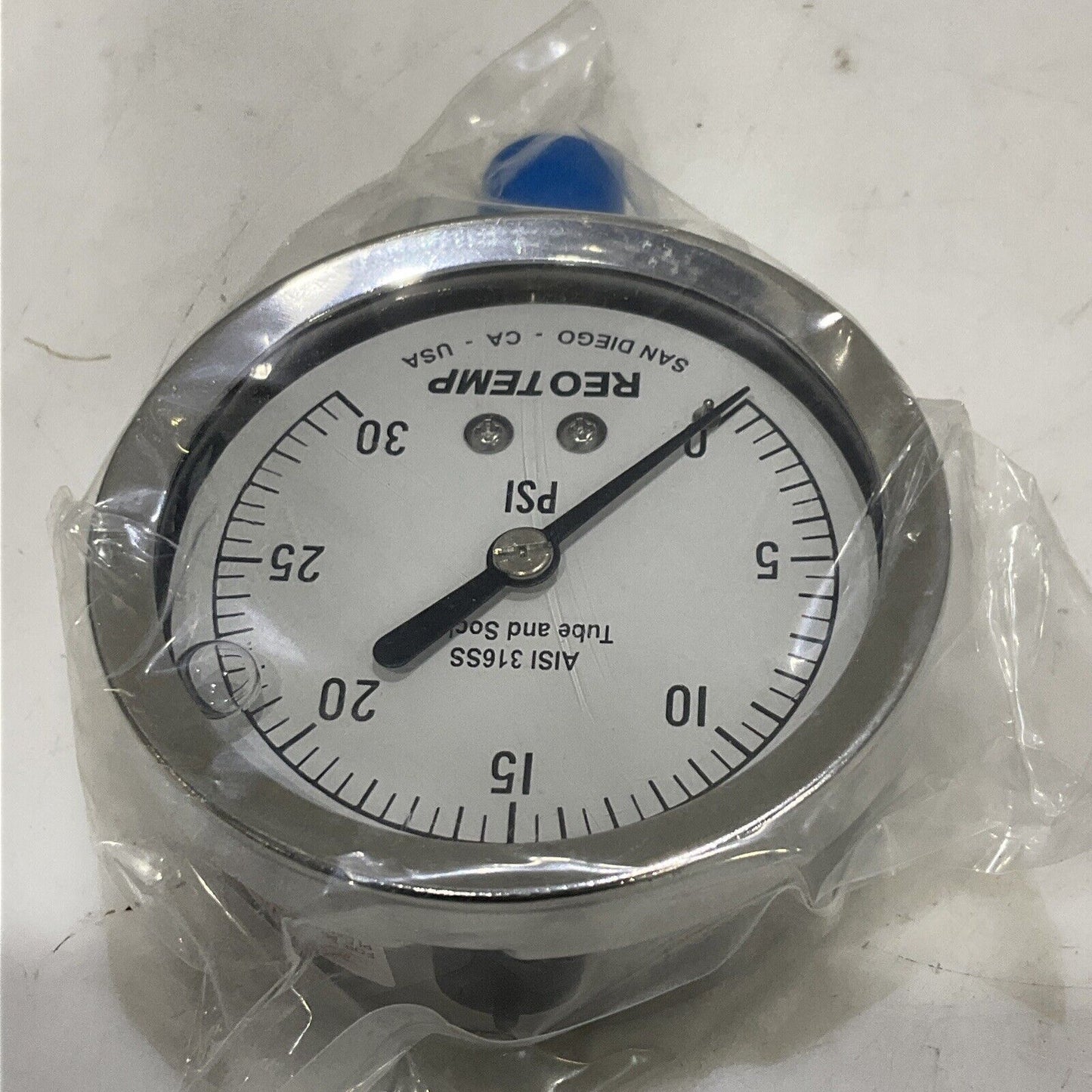 REOTEMP PR25S1A4P16-G-P PRESSURE GAUGE 0 - 30 PSI 2-1/2” 1/4” LOT OF 4 373