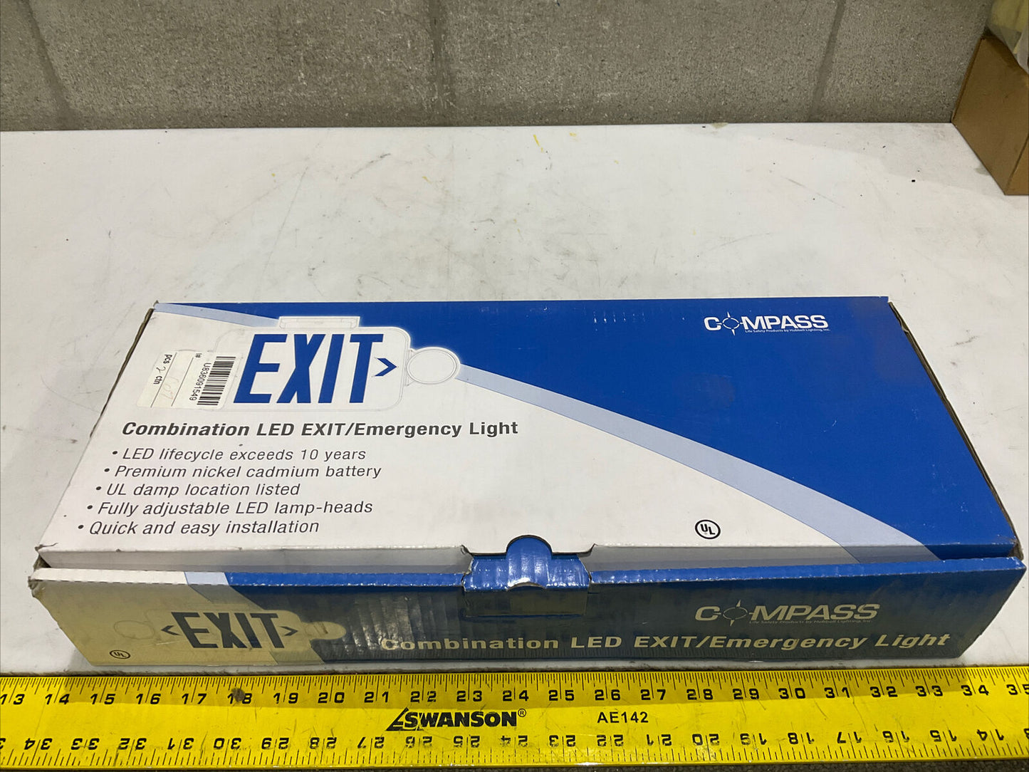 COMPASS 32WU20 COMBINATION LED EXIT/EMERGENCY LIGHT RED 373