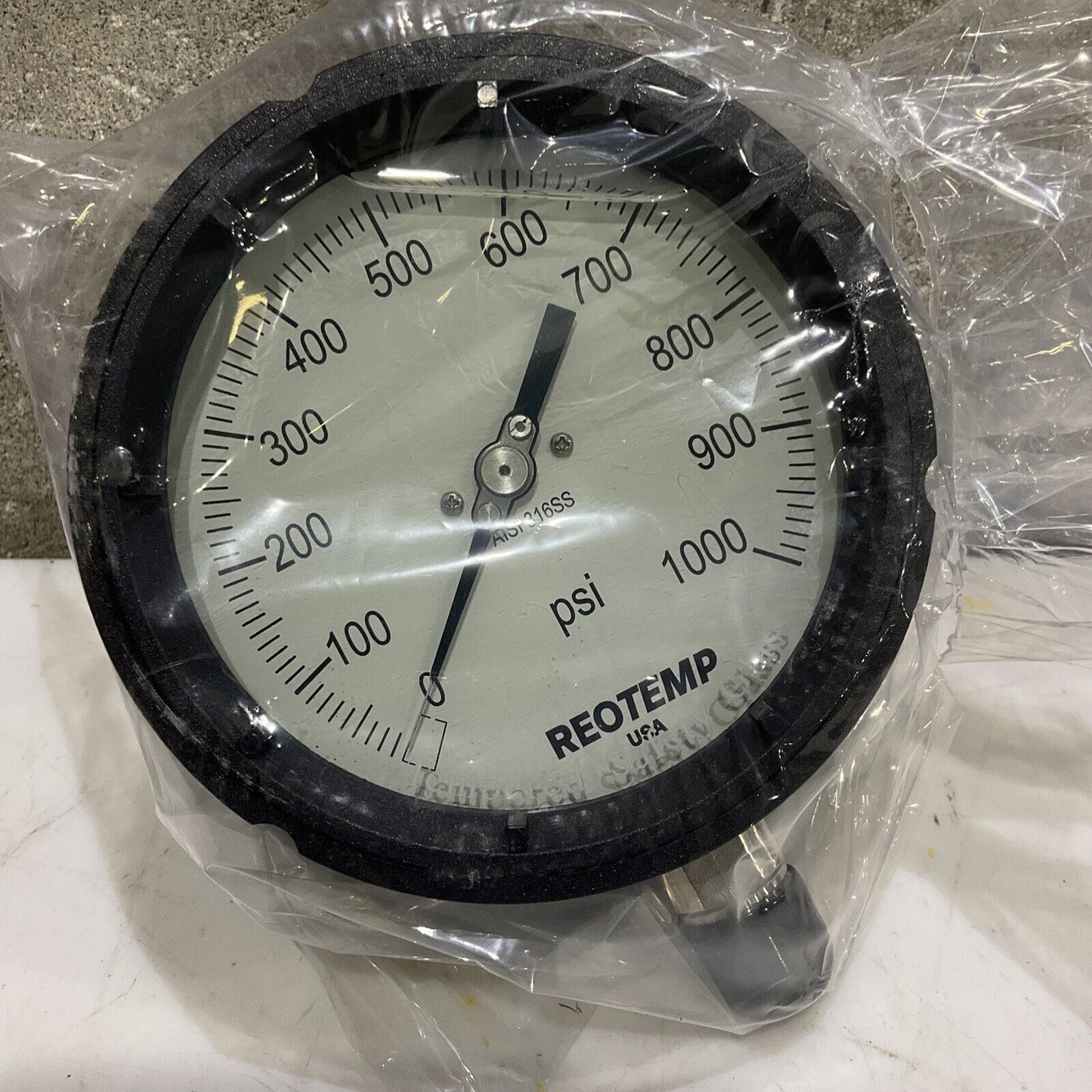 REOTEMP PT45P1A2P25-G-T INDUSTRIAL PRESSURE GAUGE 4-1/2” 1/2” 0-1000 PSI 373