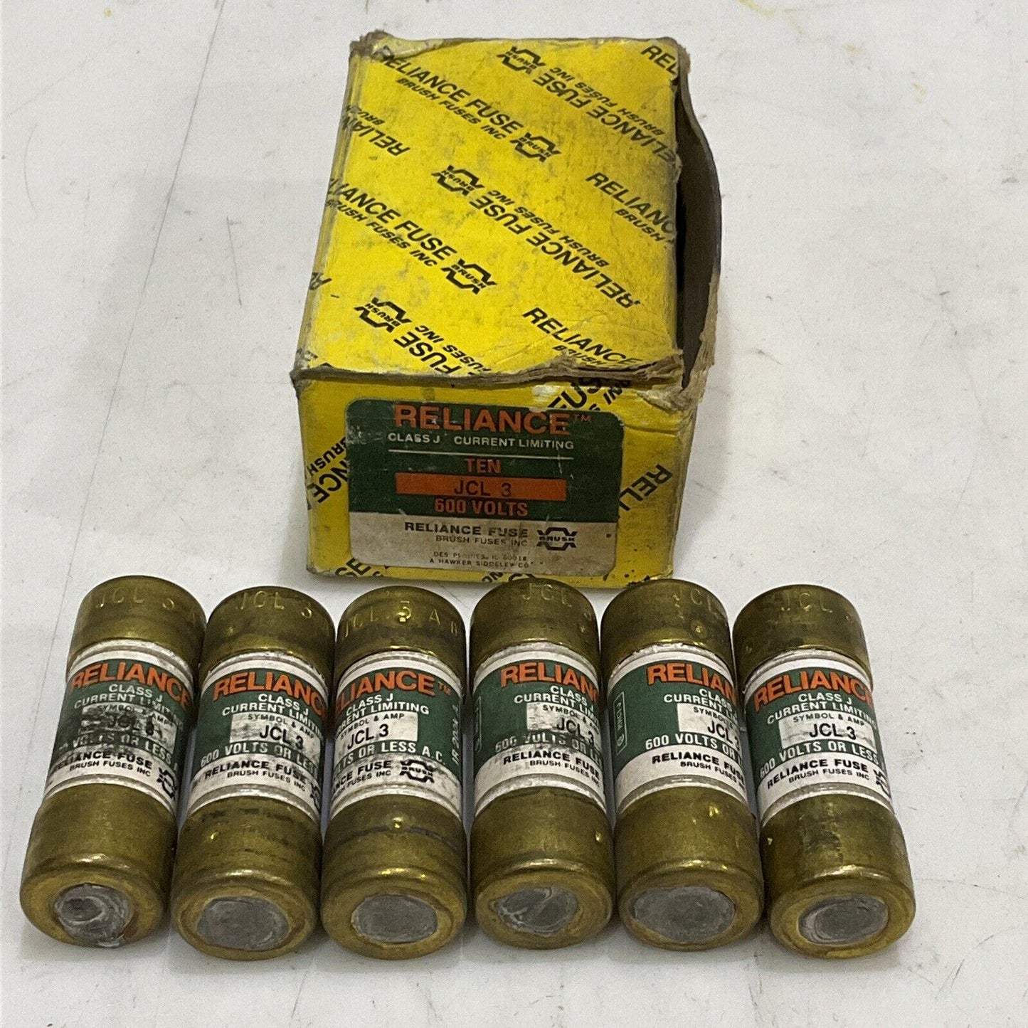 RELIANCE JCL3 CURRENT LIMITING FUSE CLASS J 600V LOT OF 6 374