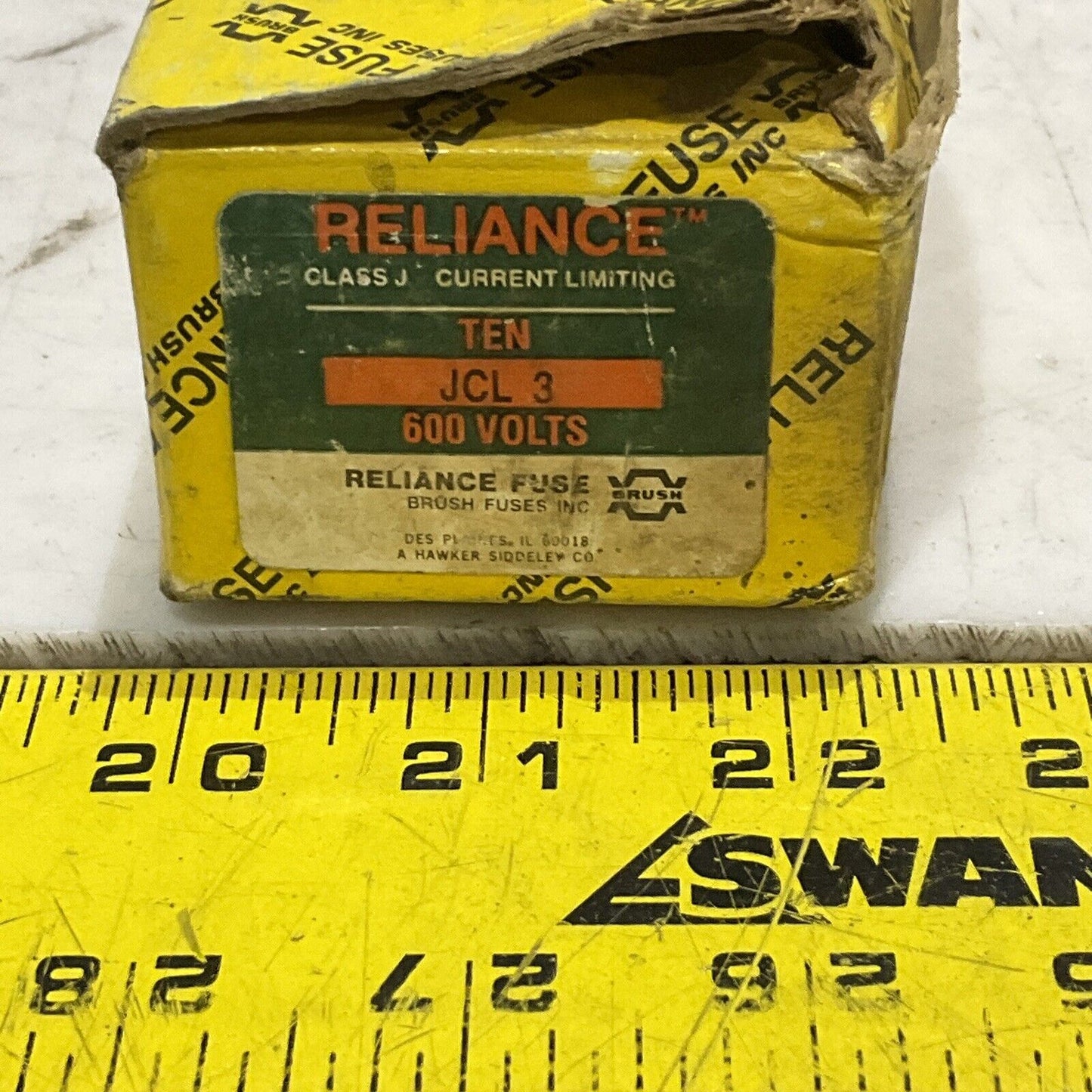 RELIANCE JCL3 CURRENT LIMITING FUSE CLASS J 600V LOT OF 6 374