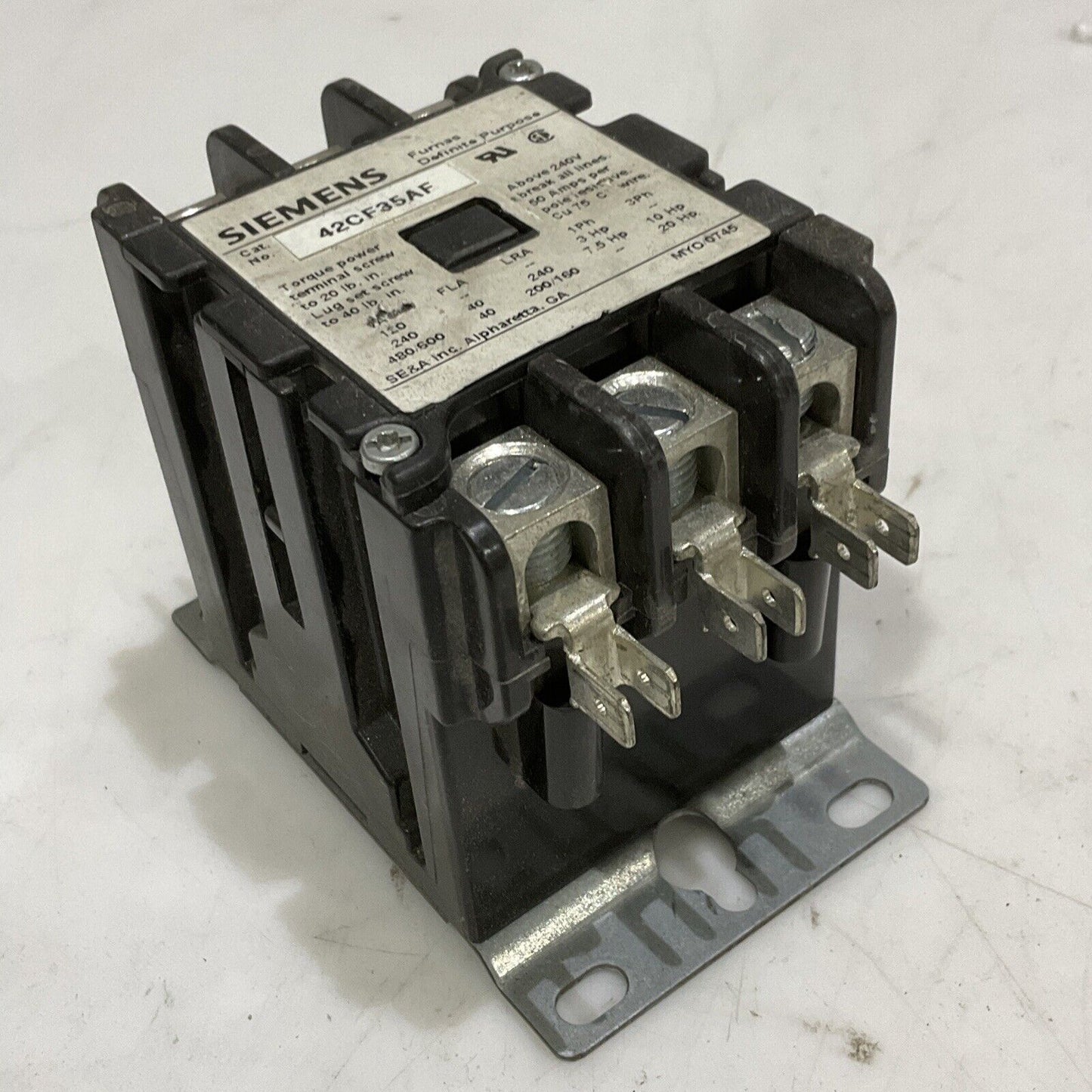 SIEMENS 42CF35AF DEFINITE PURPOSE CONTACTOR 373