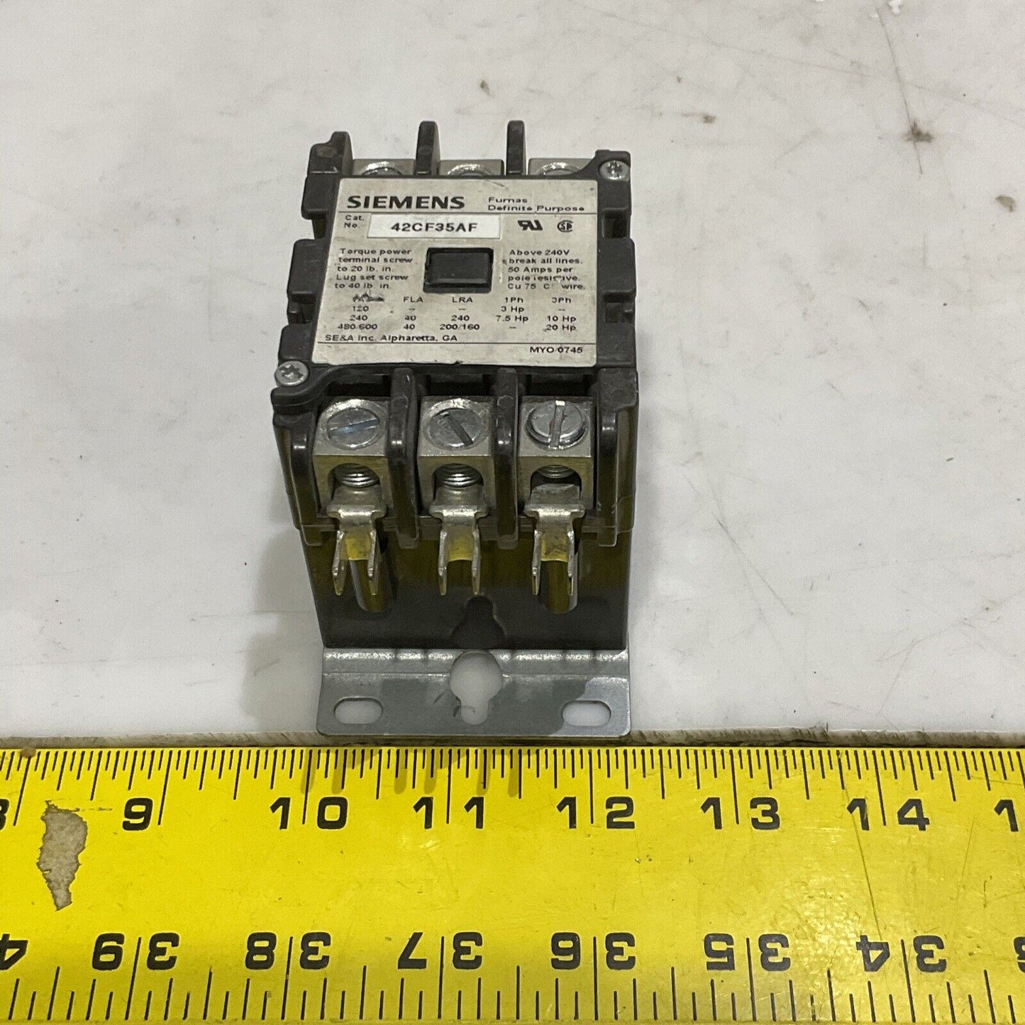 SIEMENS 42CF35AF DEFINITE PURPOSE CONTACTOR 373