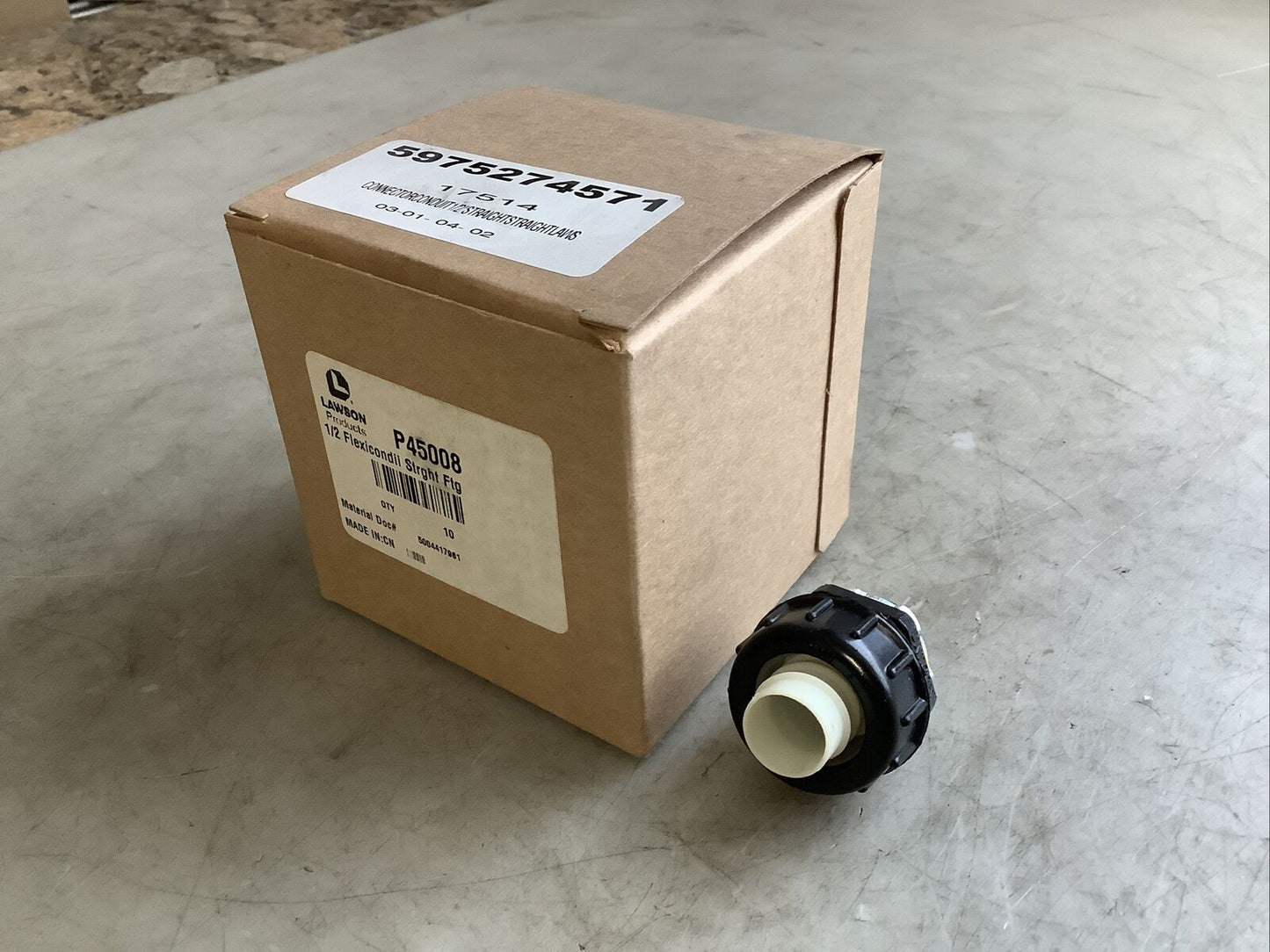 LAWSON P45008 FLEXICOND II STRAIGHT CONNECTOR 1/2IN 373 - QTY 10