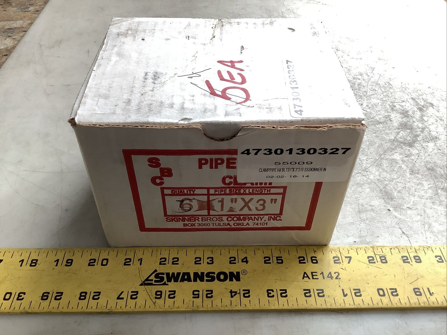 SKINNER BROS CO 1IN X 3IN PIPE CLAMP 373 - QTY 4