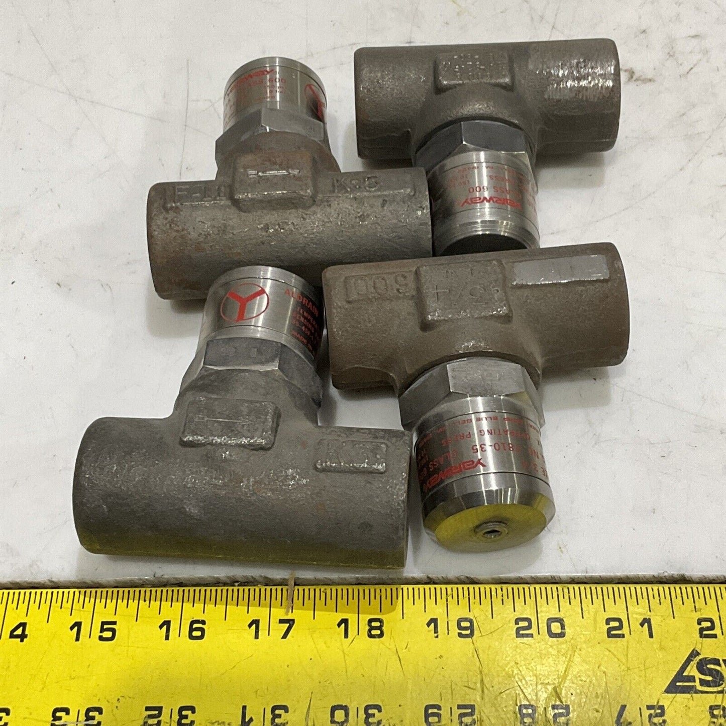 YARWAY 7810-35 ALDRIN VALVE CLASS 600 3/4” 150 PSI 10 BAR LOT OF 4 373