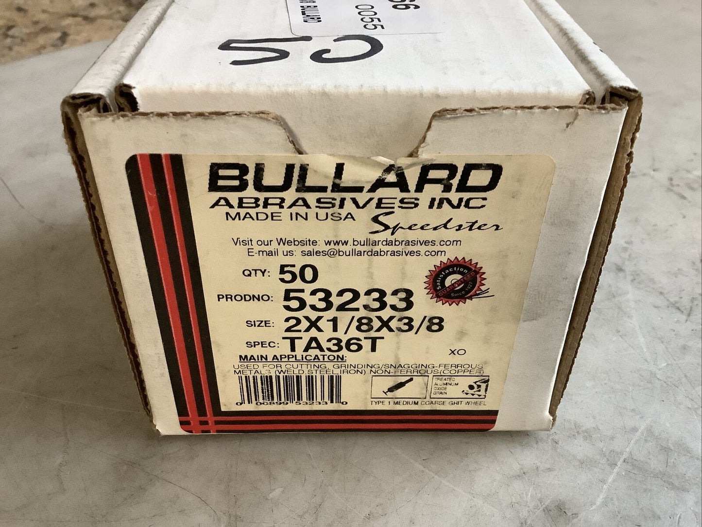 BULLARD 53233 GRINDING WHEEL 2X1/8X3/8 373 - QTY 50