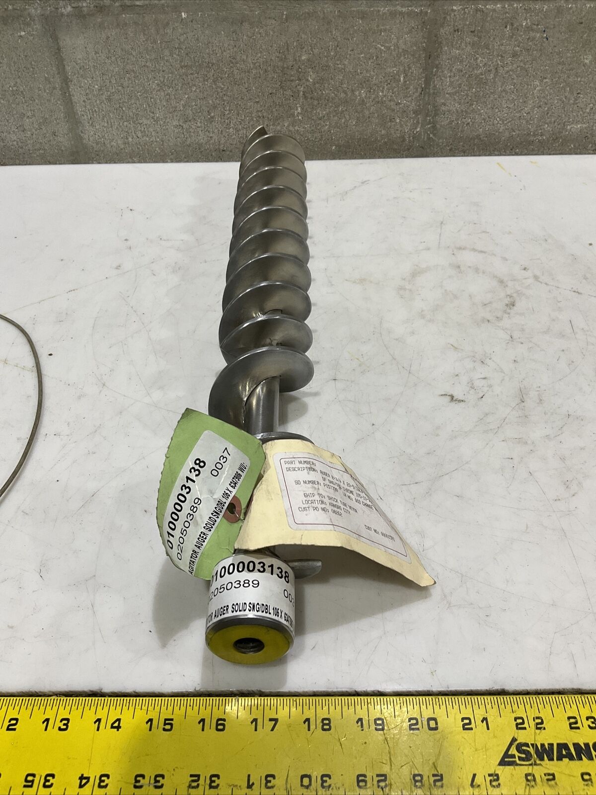 ACRISON 6347986 SOLID SINGLE DOUBLE AUGER AGITATOR 373
