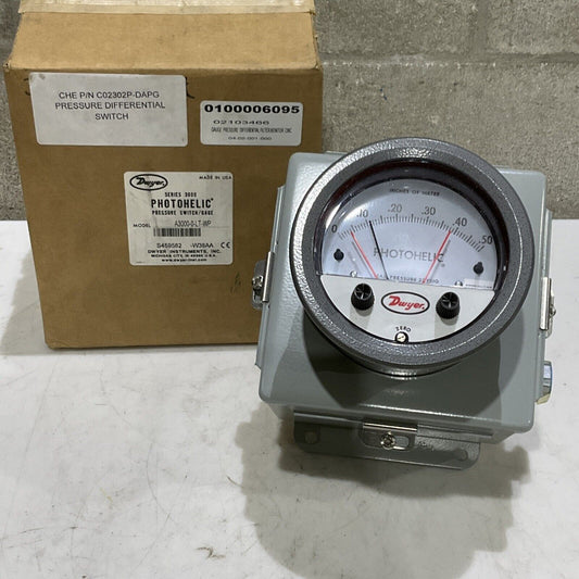 DWYER A3000-0-LT-WP C02302PDAPG PHOTOHELIC DIFFERENTIAL PRESSURE SWITCH 3000 373