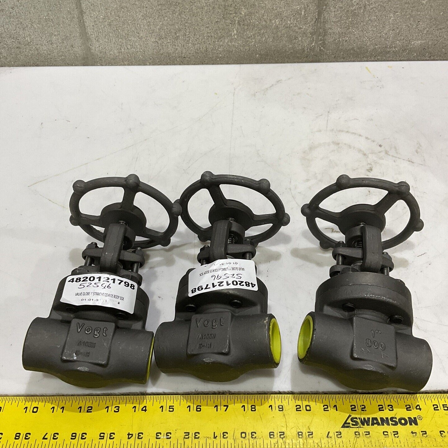 VOGT SW12141 CAB85N1000Y GLOBE VALVE 1975 PSI 800 LOT OF 3 373