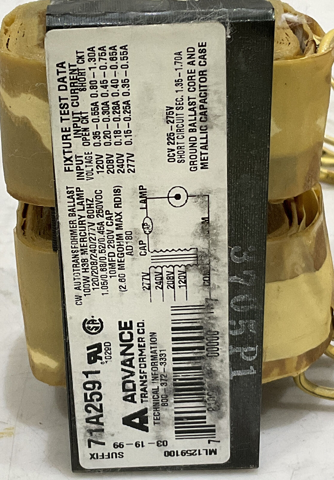 ADVANCE 71A2571-001D H38 / H44 MERCURY CORE AND COIL REPLACEMENT KIT 373