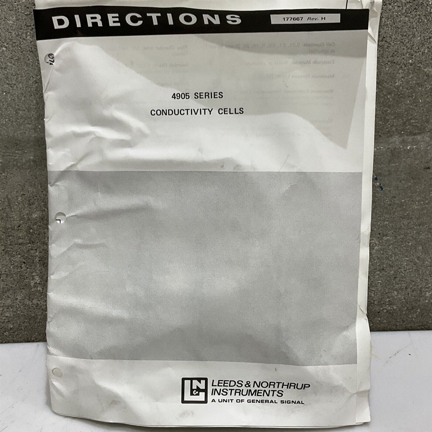 LEEDS & NORTHRUP 4905-001-33-168-7 CONDUCTIVITY CELL 373