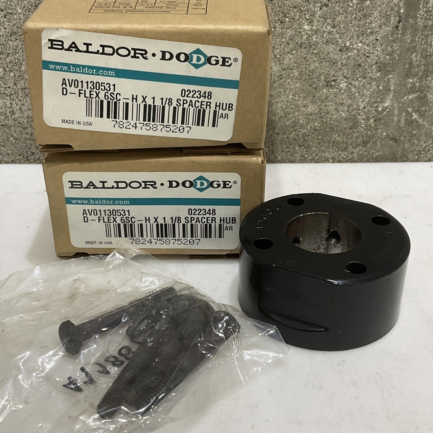 BALDOR DODGE AV01130531 022348 D-FLEX 6SC-H X 1 1/8/SPACER HUB 373