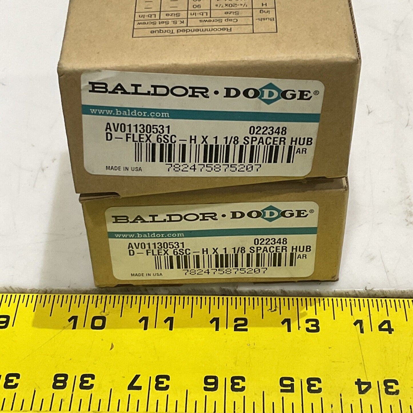 BALDOR DODGE AV01130531 022348 D-FLEX 6SC-H X 1 1/8/SPACER HUB 373