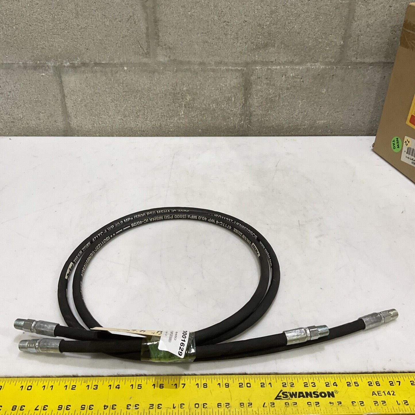 QTY 2 54" PARKER 471TC-4 HYRDAULIC HOSE WP 40,0 MPS 5800 PSI MSHA IC-40/26  373