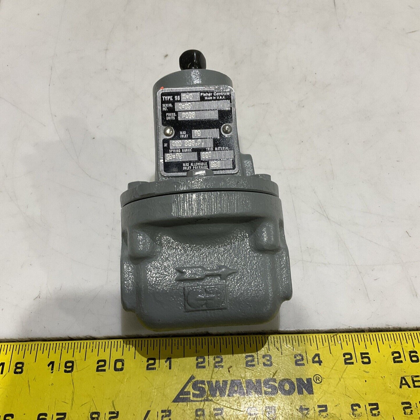 FISHER 98H-6 FUEL OIL PRESSURE REGULATOR TYPE 98 H-6 250 PSI 373