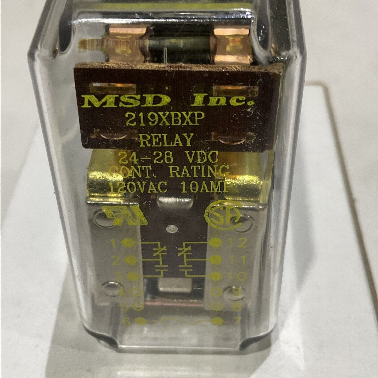 MSD INC 219XBXP RELAY 24-28 VDC 120VAC 10 AMP LOT OF 7 373