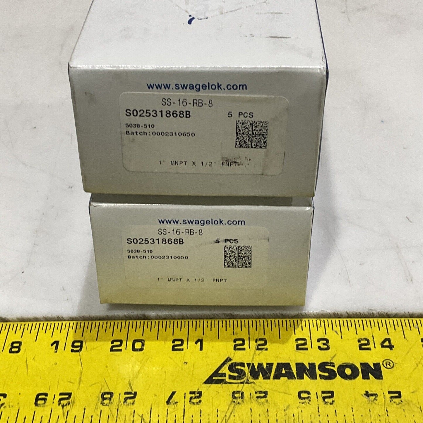 SWAGELOK SS-16-RB-8 REDUCING PIPE REDUCING 316 SS 1” X 1/2” LOT OF 8 373