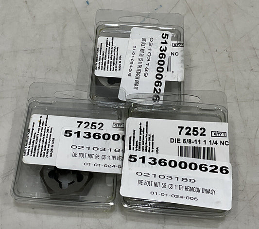 IRWIN HANSON 7252 DIE 5/8-11 1 1/4 NC NUT BOLT LOT OF 3 373