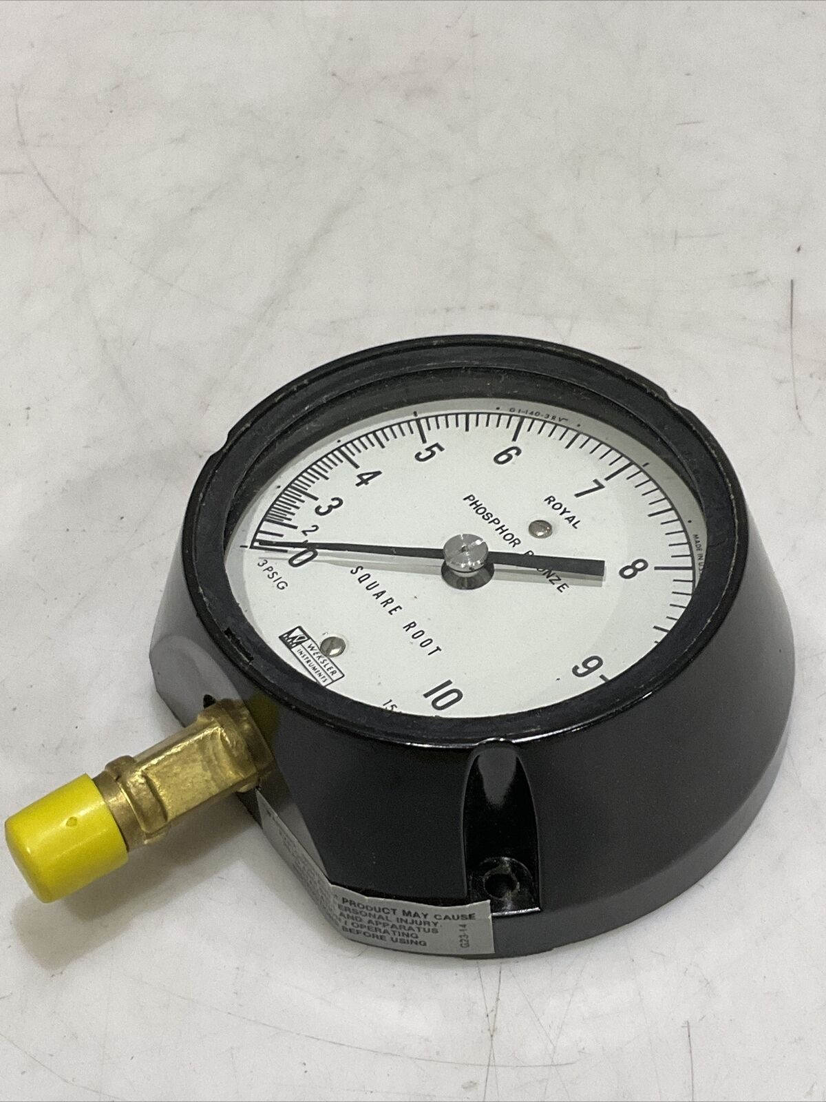 WEKSLER AR13P PRESSURE GAUGE 15 PSIG 373