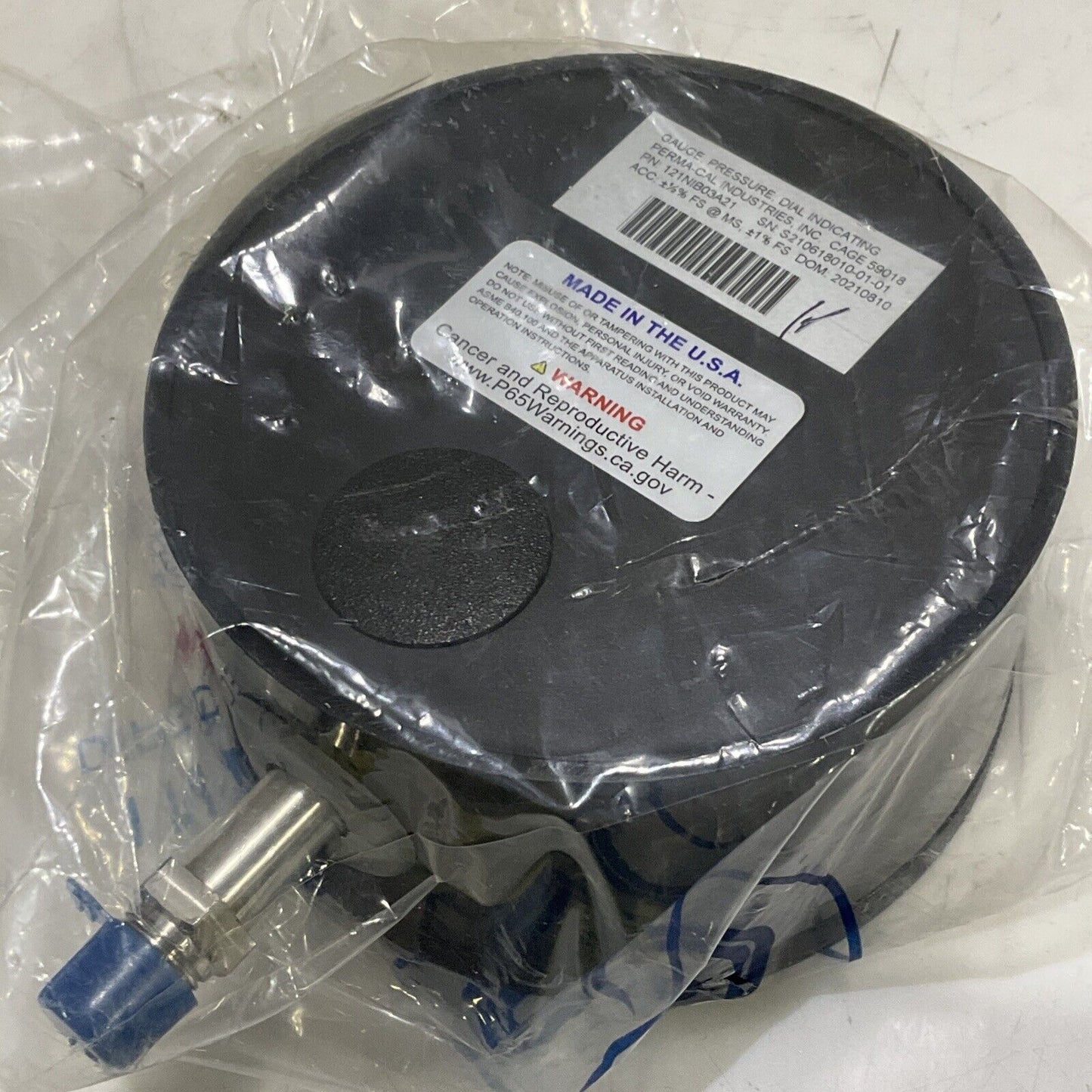 PERMA-CAL 121NIB03A21 PRESSURE GAUGE 6" 1/4" 0-60 PSI 373