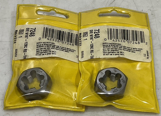 IRWIN HANSON 7248 9/16” 12NC RE-TH LOT OF 2 373