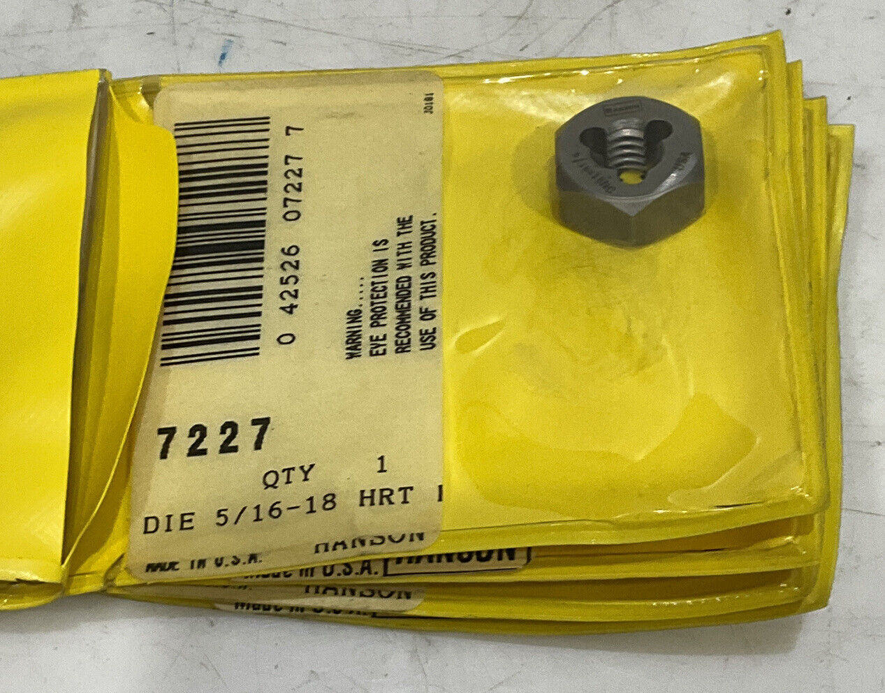 IRWIN HANSON 7227 DIE 5/16-18 HRT BOLT NUT LOT OF 5 373