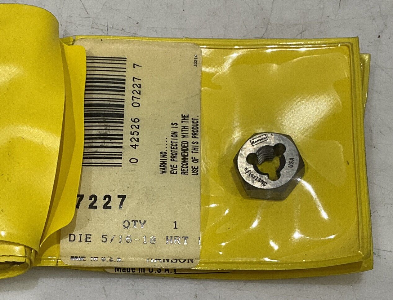IRWIN HANSON 7227 DIE 5/16-18 HRT BOLT NUT LOT OF 5 373
