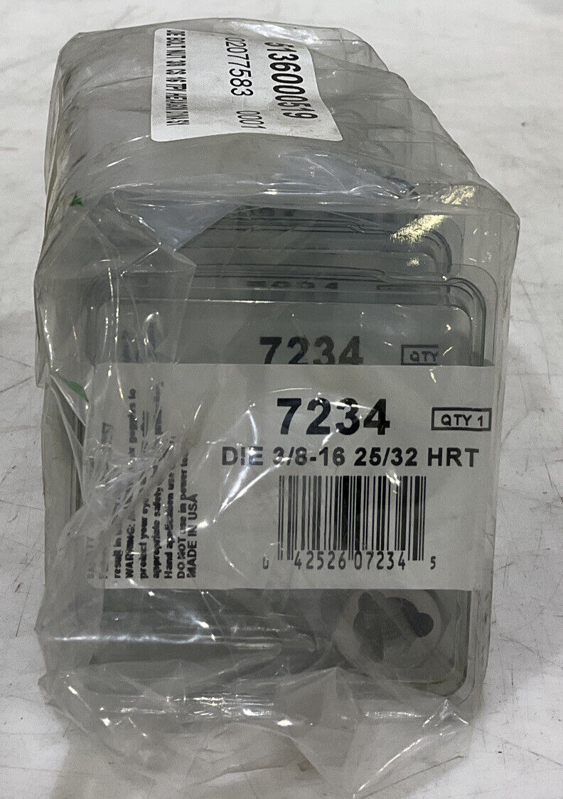 IRWIN HANSON 7234 DIE 3/8-16 25/32 HRT BOLT NUT LOT OF 5 373