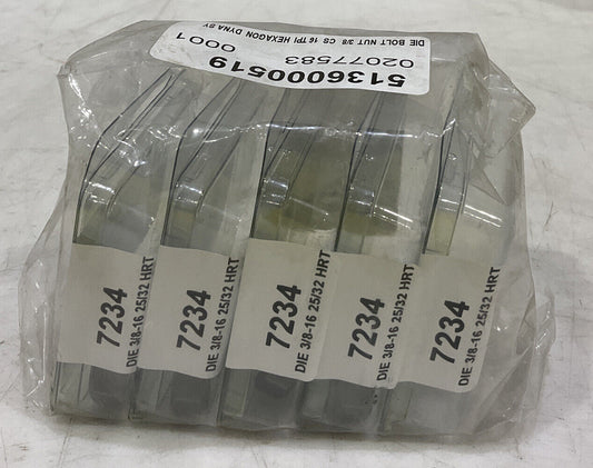 IRWIN HANSON 7234 DIE 3/8-16 25/32 HRT BOLT NUT LOT OF 5 373