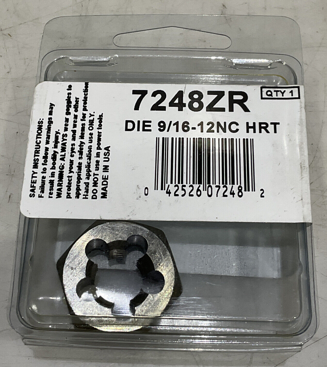 IRWIN HANSON 7248 ZR DIE 9/16-12NC HRT BOLT NUT 373