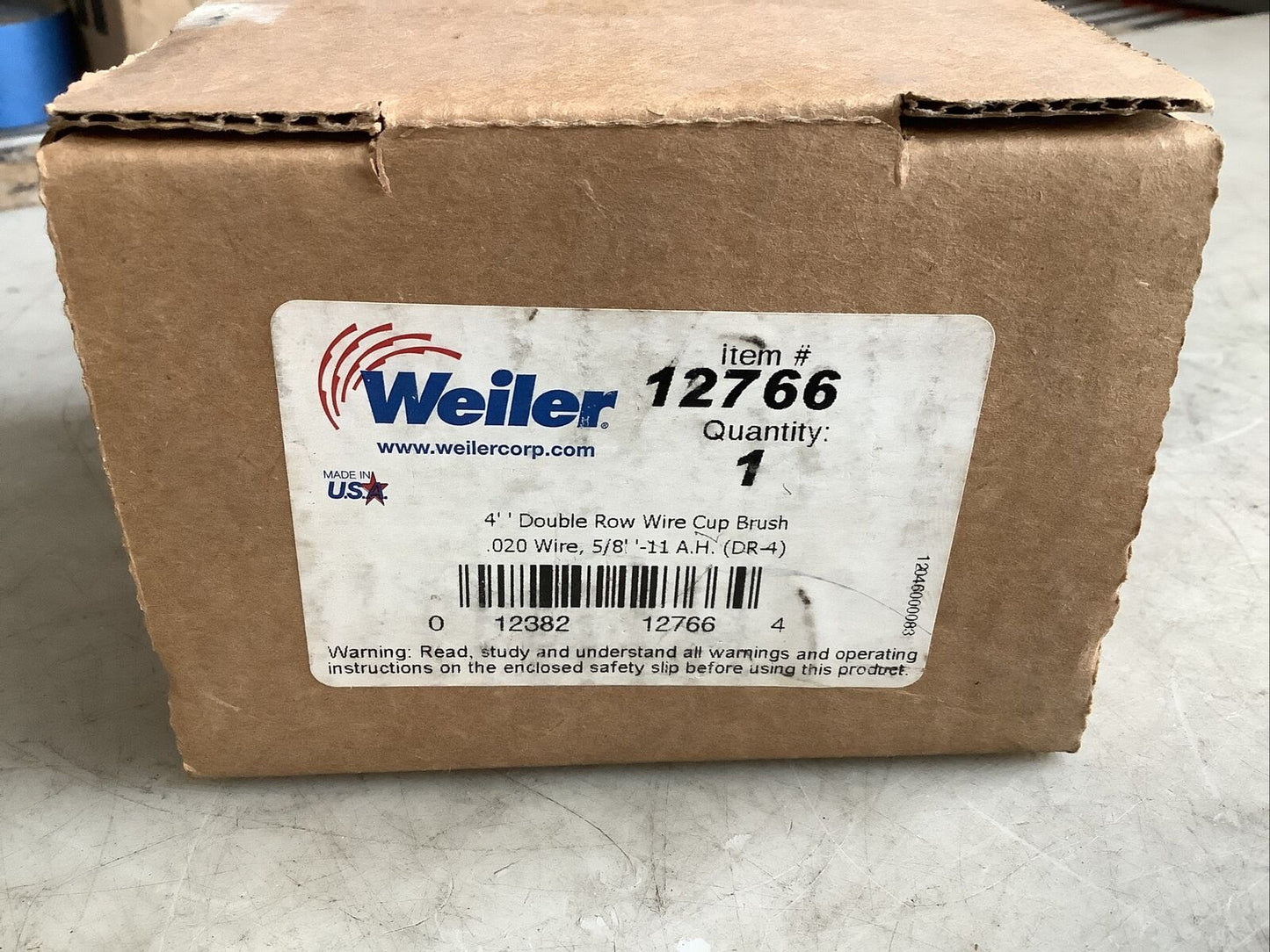 WEILER 12766 WIRE CUP BRUSH .020IN WIRE 5/8IN-11 4IN DIA 373