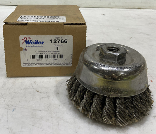 WEILER 12766 4” DOUBLE ROW WIRE CUP BRUSH 373