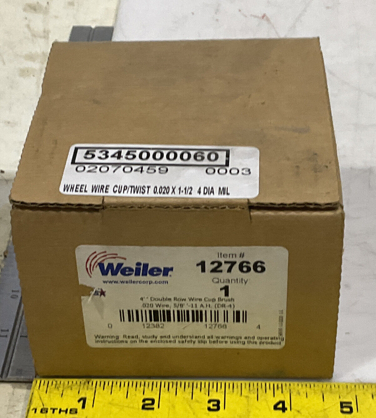 WEILER 12766 4” DOUBLE ROW WIRE CUP BRUSH 373