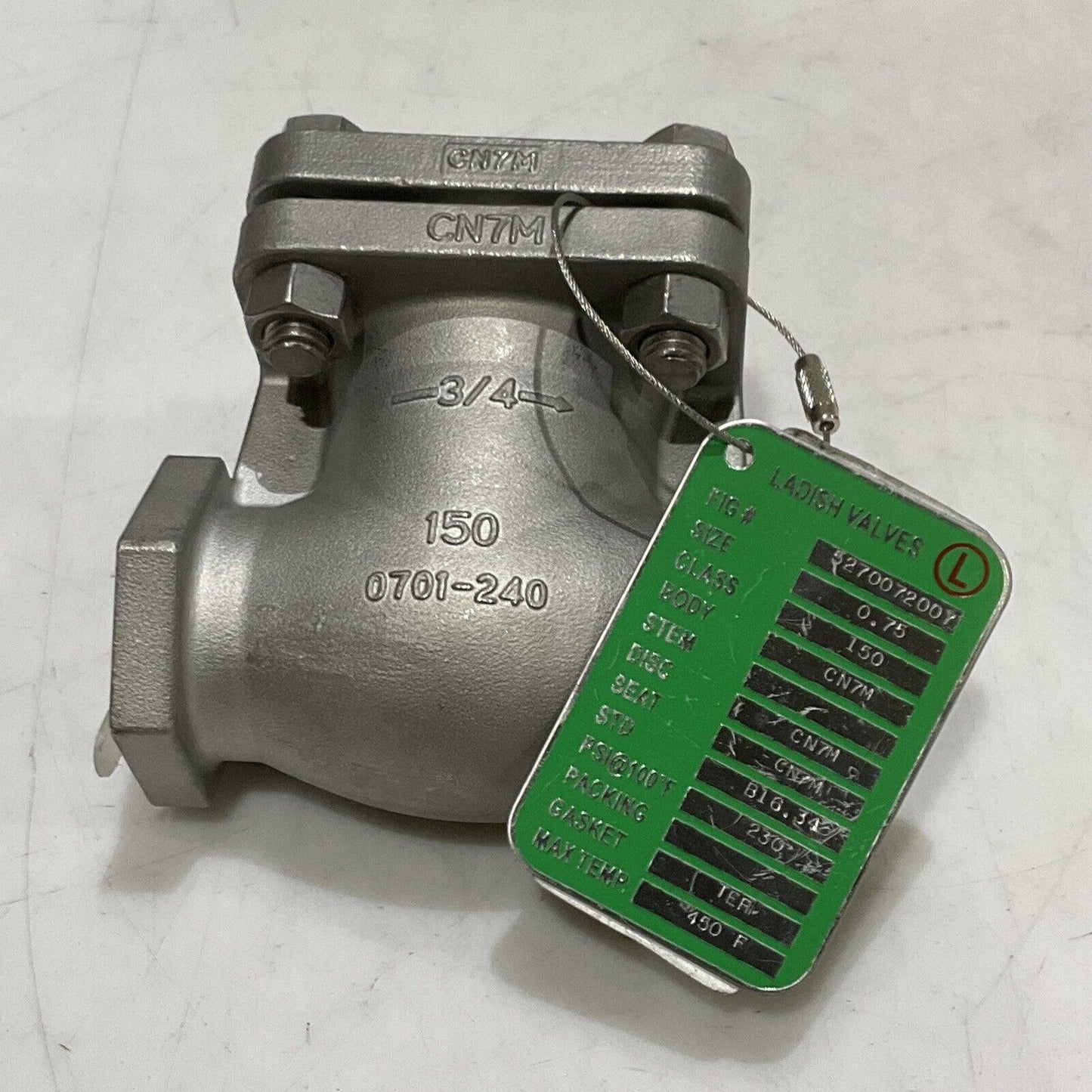 LANDISH VALVES 5270072007 SWING CHECK VALVE SWING 3/4” 150 LB 373