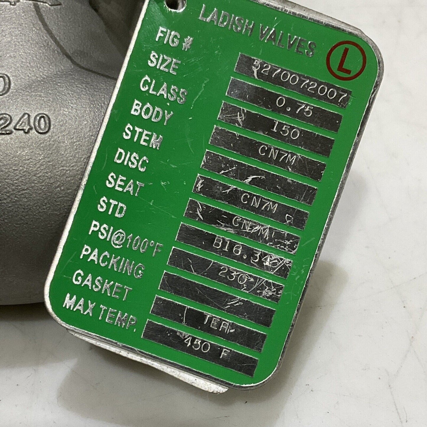 LANDISH VALVES 5270072007 SWING CHECK VALVE SWING 3/4” 150 LB 373