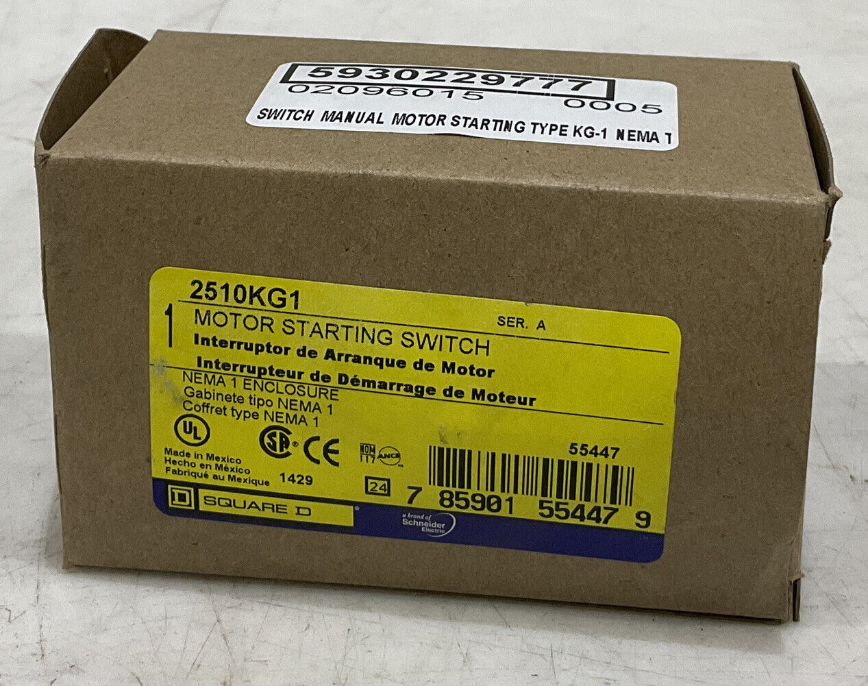 SQUARE D 2510KG1 MOTOR STARTING SWITCH 373