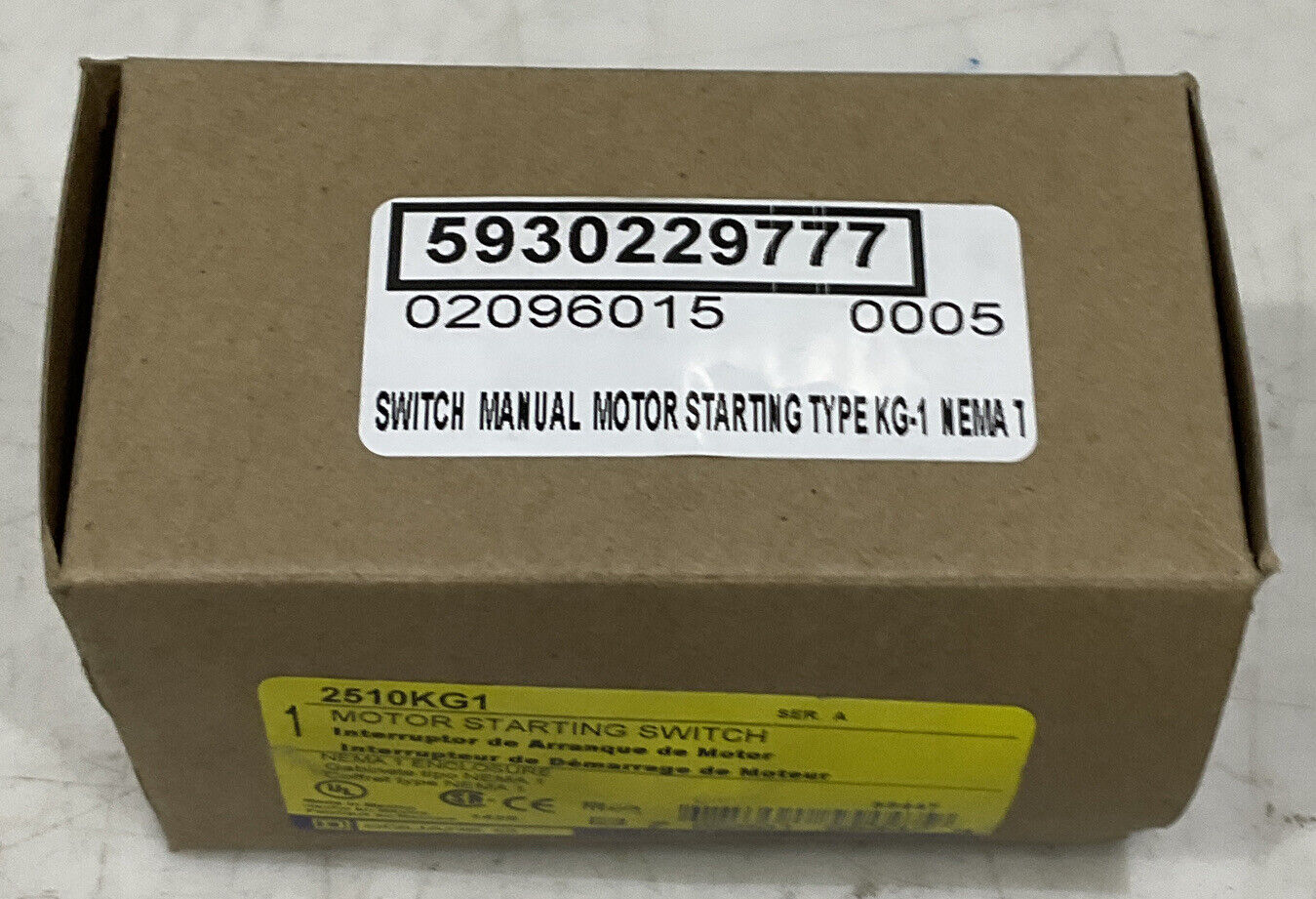 SQUARE D 2510KG1 MOTOR STARTING SWITCH 373