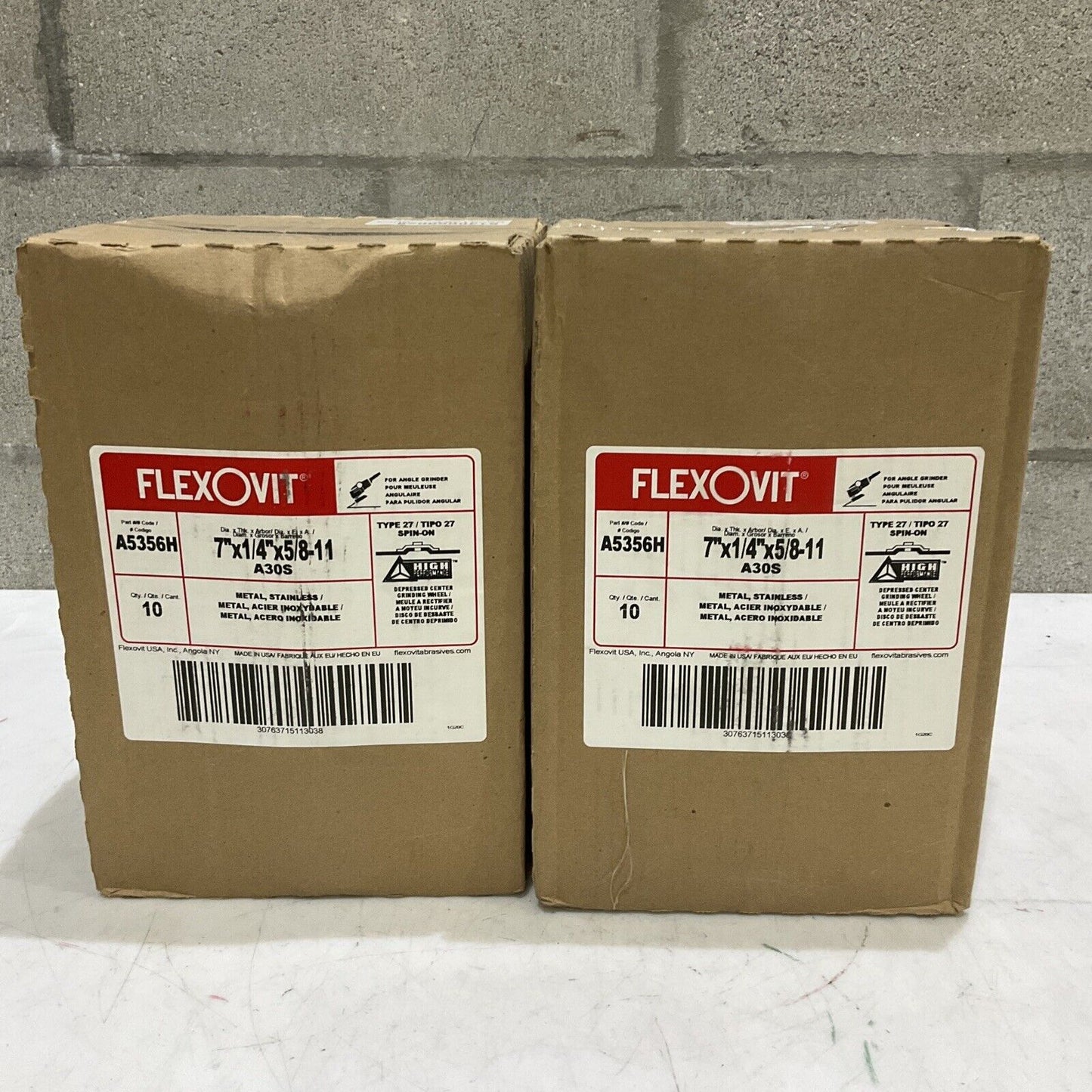 FLEXOVIT A5356H A30S ABRASIVE WHEEL GRIND 7” X 1/4” X 5/8-11 27 LOT OF 20 373