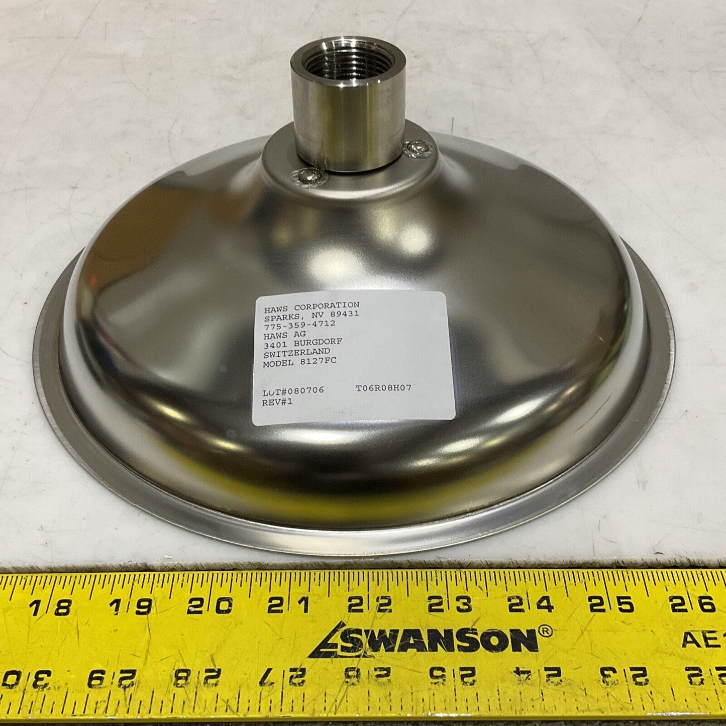 HAWS 8127FC STAINLESS STEEL SHOWER HEAD WITH FLOW CONTROL 373