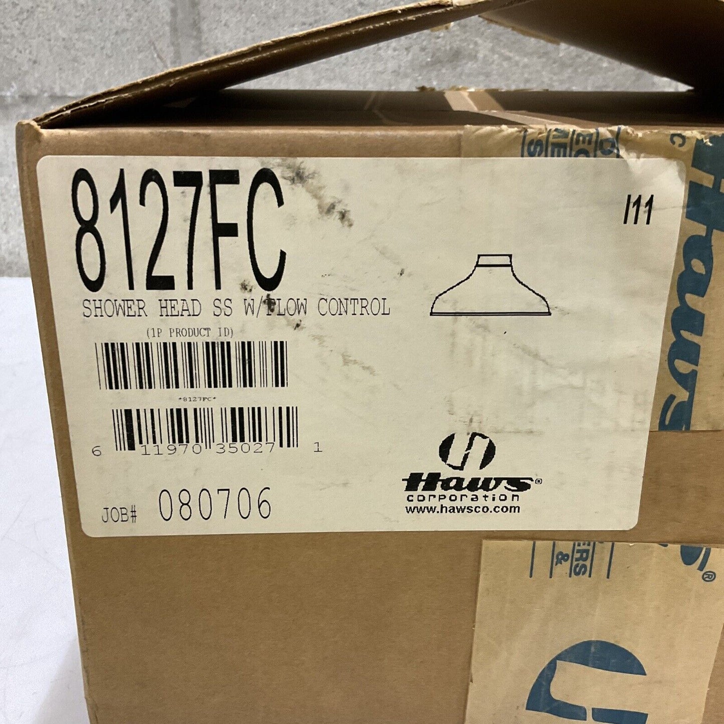 HAWS 8127FC STAINLESS STEEL SHOWER HEAD WITH FLOW CONTROL 373