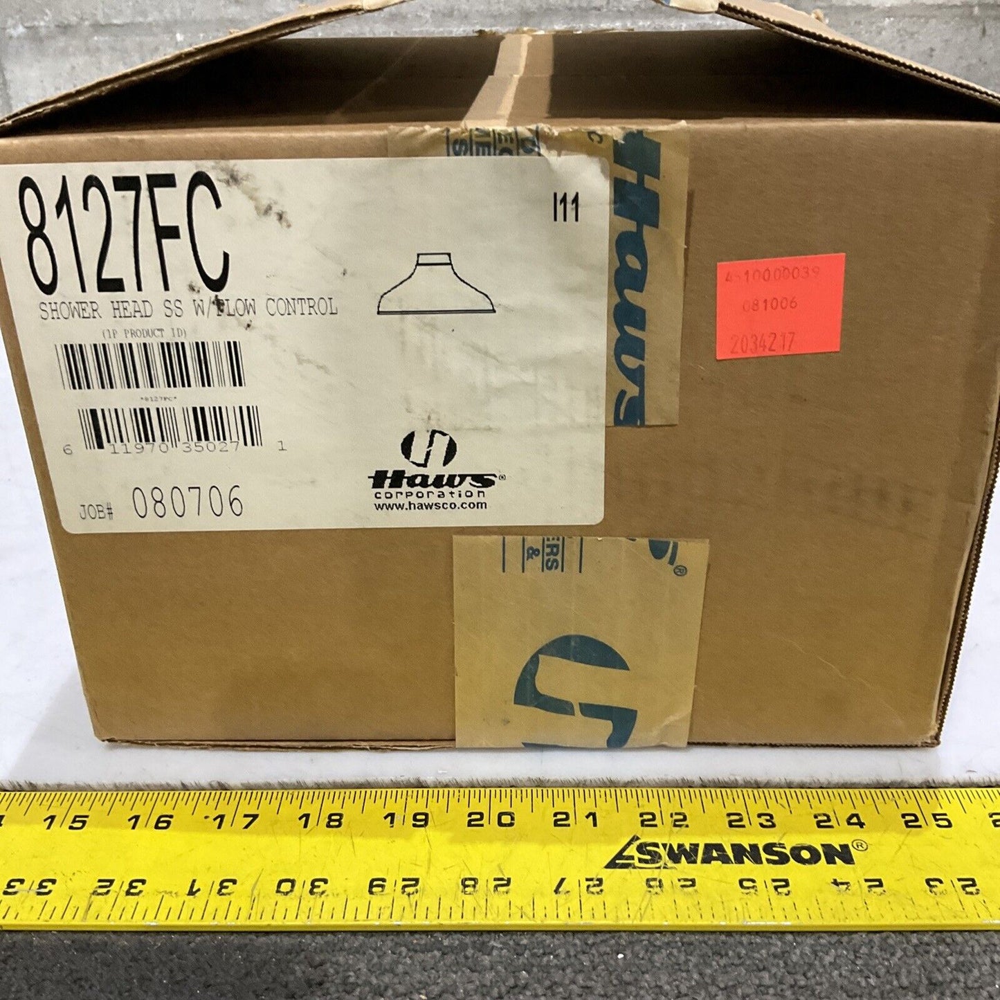 HAWS 8127FC STAINLESS STEEL SHOWER HEAD WITH FLOW CONTROL 373