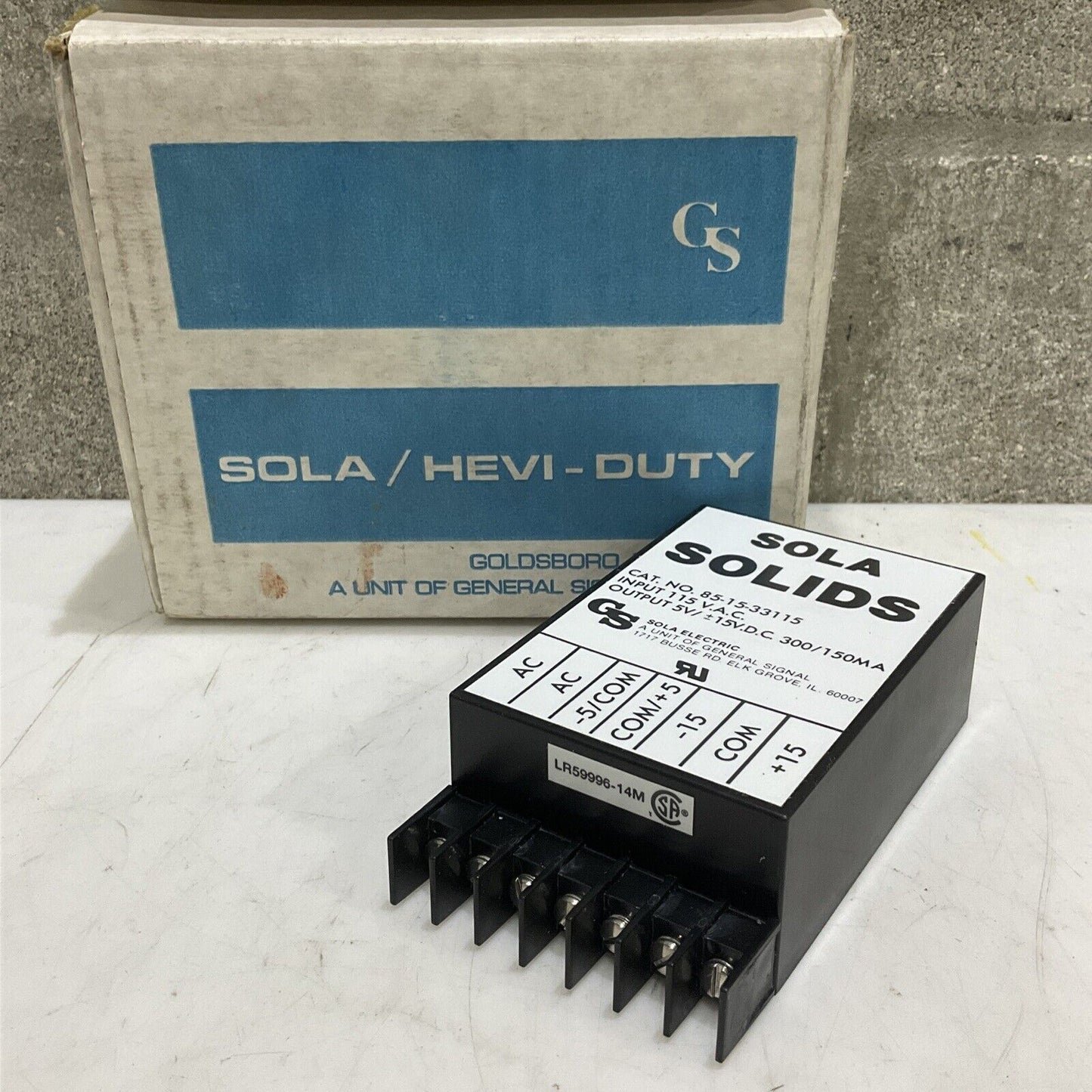 SOLA ELECTRIC HEVI-DUTY 85-15-33115 POWER SUPPLY 115 VAC 5V 373