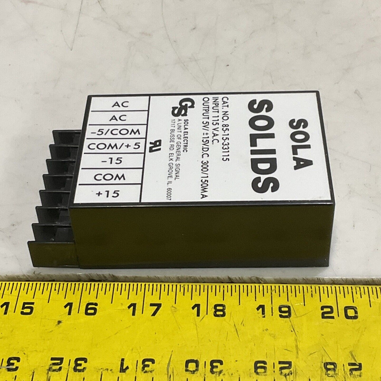 SOLA ELECTRIC HEVI-DUTY 85-15-33115 POWER SUPPLY 115 VAC 5V 373