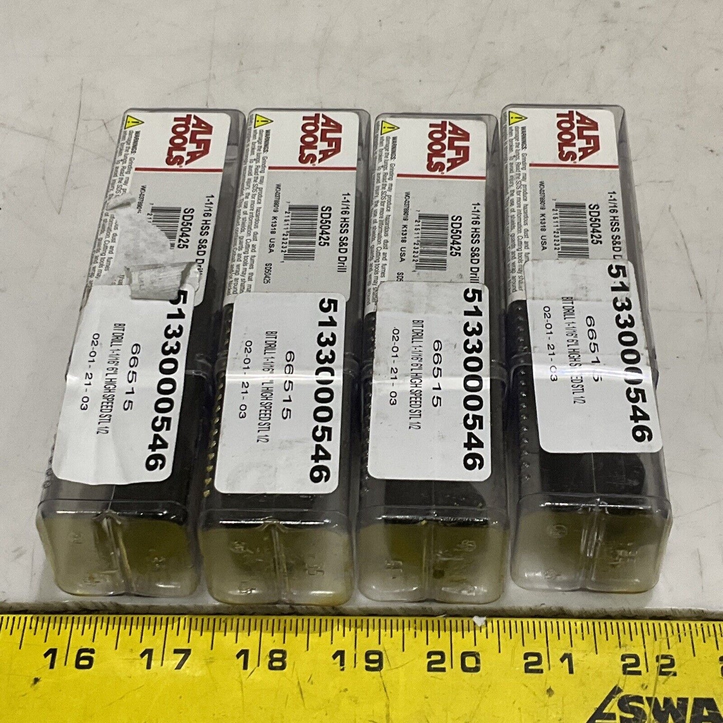 ALFA TOOLS SD50425 HSS S&D DRILL 1-1/16” LOT OF 4 373