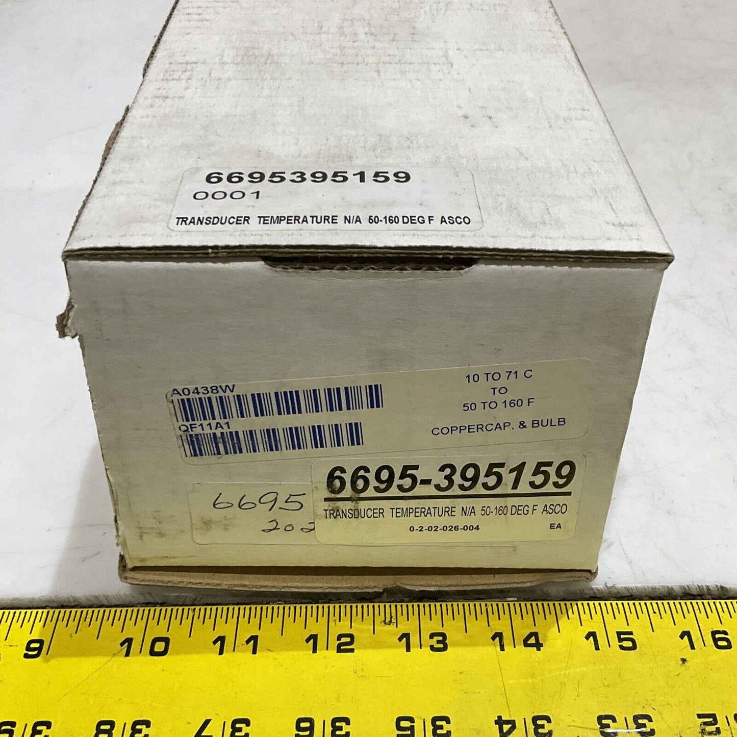 ASCO A0438W QF11A1 TEMPERATURE TRANSDUCER 10 TO 71 C 50 TO 160F 373