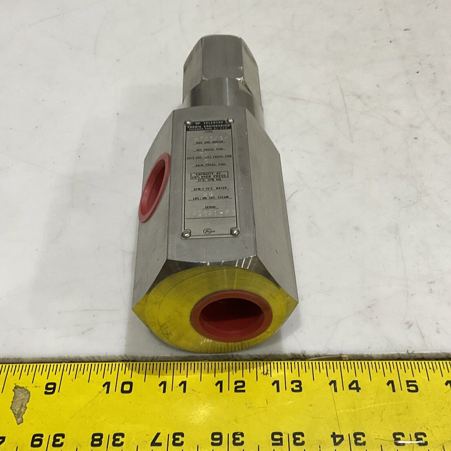 TELEDYNE 2745/S4 49521-FB RELIEF VALVE 1 X 1 20 PSIG 50 PSIG 1/2 NPT 373