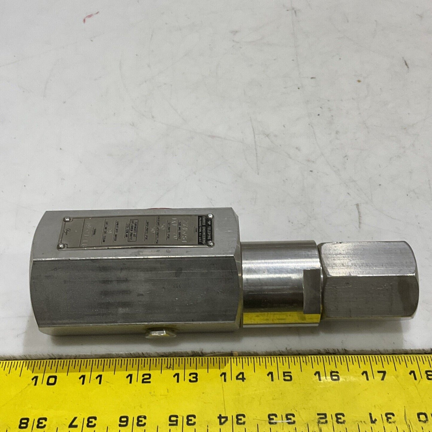 TELEDYNE 2745/S4 49521-FB RELIEF VALVE 1 X 1 20 PSIG 50 PSIG 1/2 NPT 373